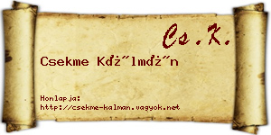 Csekme Kálmán névjegykártya